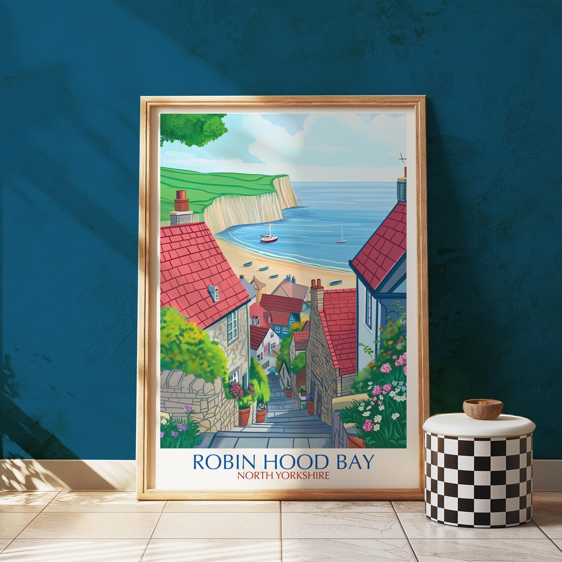 Robin Hood Bay North Yorkshire Coastal Village Travel Poster