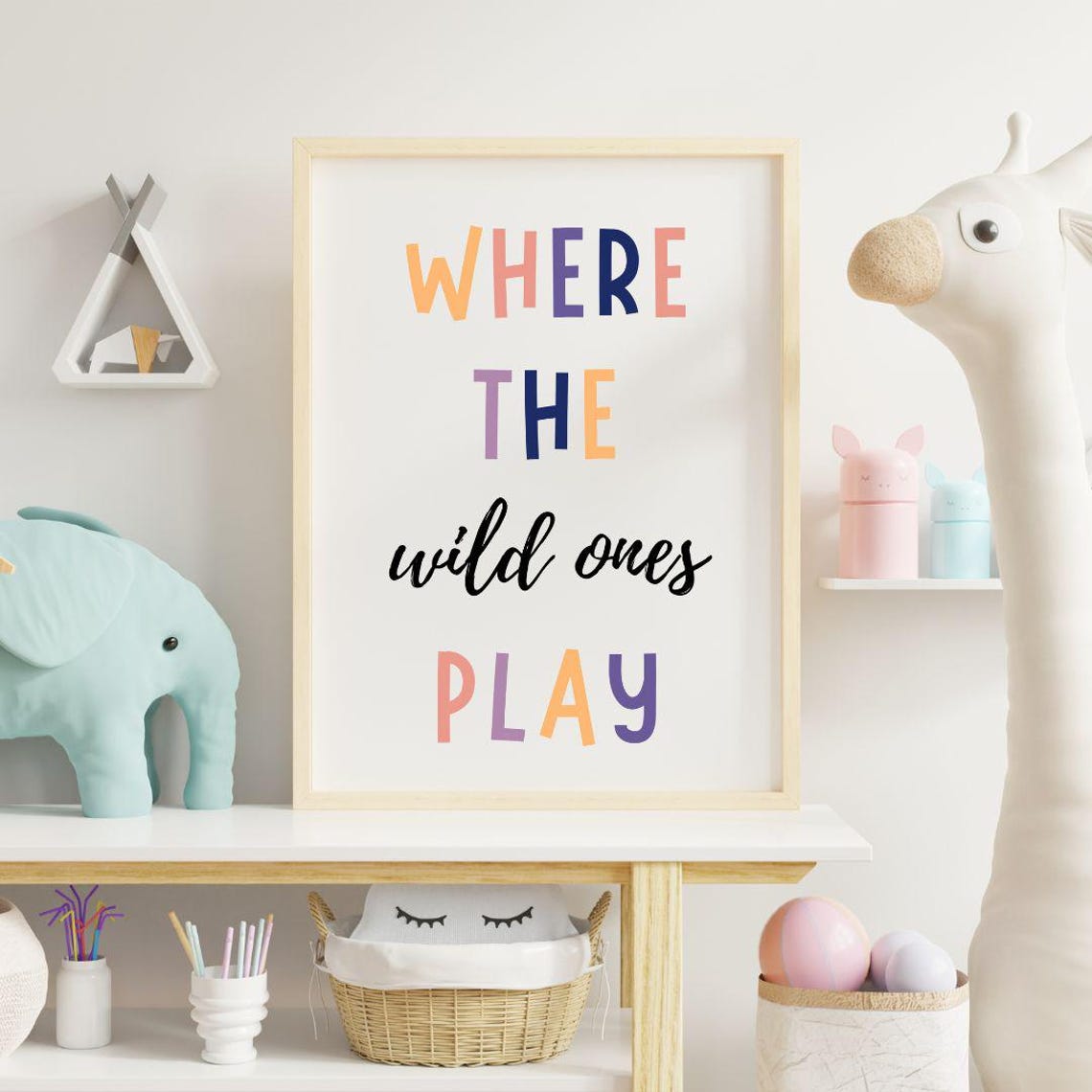 Where The Wild Ones Play Colorful Kids Nursery Wall Decor Poster - Image 2