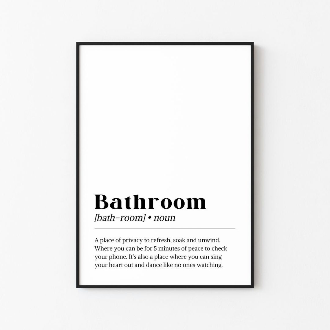 Bathroom Definition Funny Dictionary Style Noun Meaning Poster