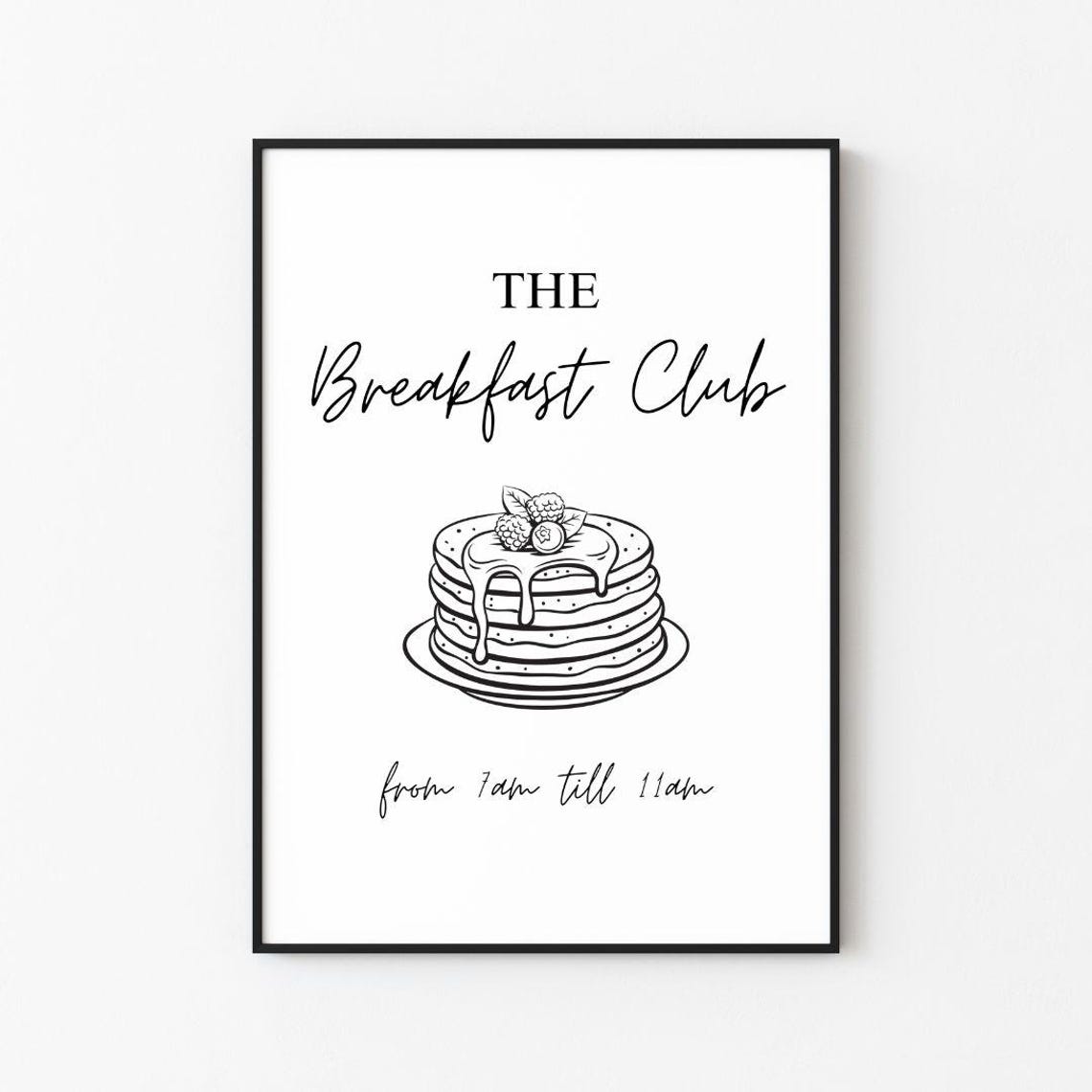 The Breakfast Club Pancake Illustration Kitchen Decor Poster