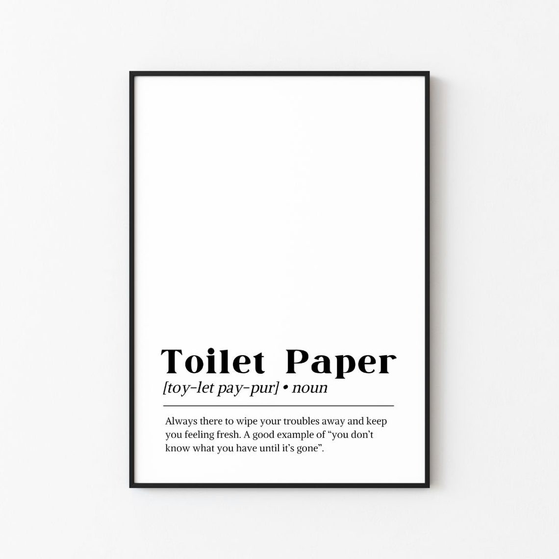 Toilet Paper Funny Dictionary Definition Bathroom Humor Quote Poster
