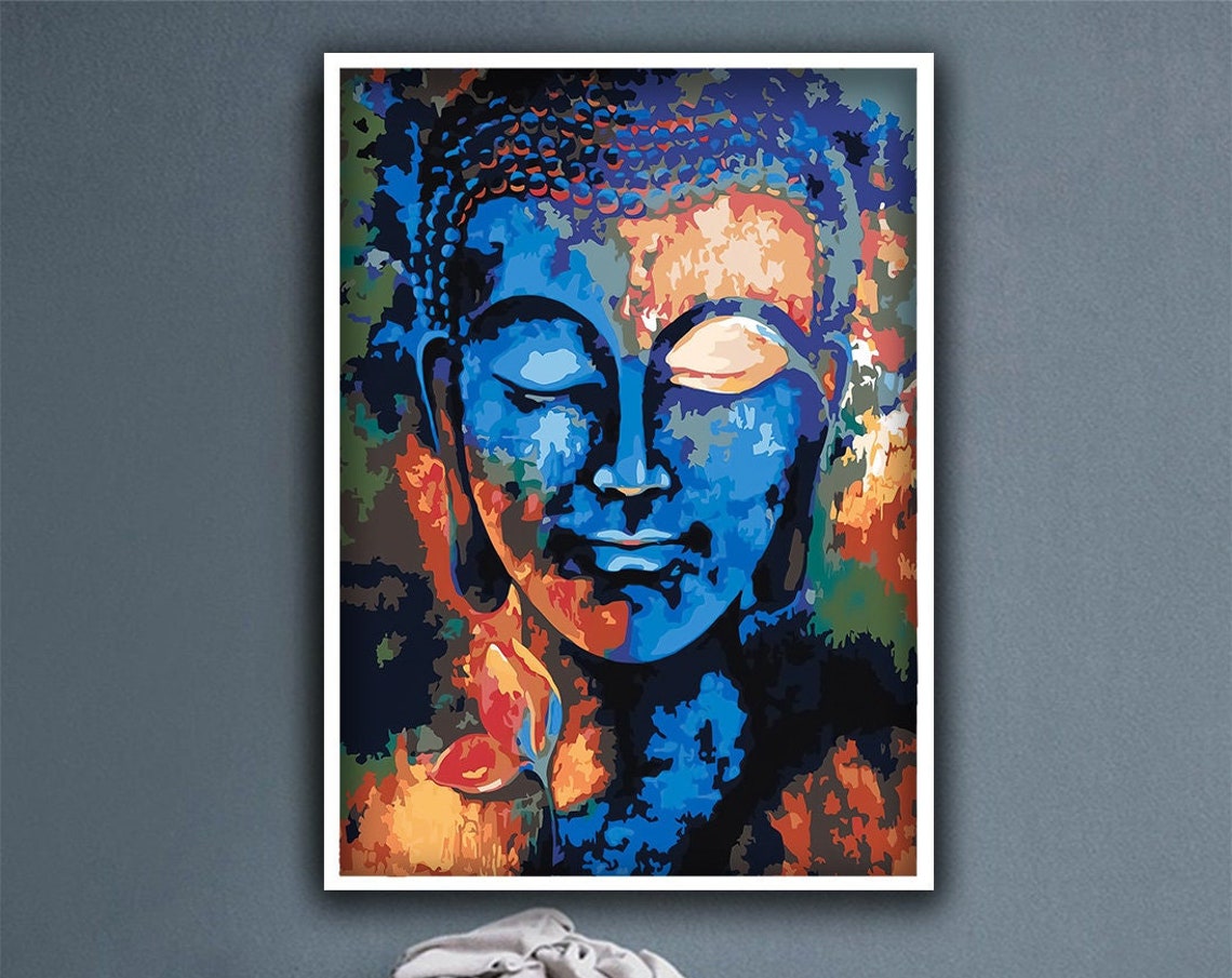 Buddha Table Colorful Buddha Table Spiritual Table Religious Wall Decor Table Home Decor