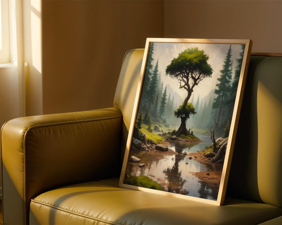 Mystical Tree In Forest Landscape, Tranquil Scene