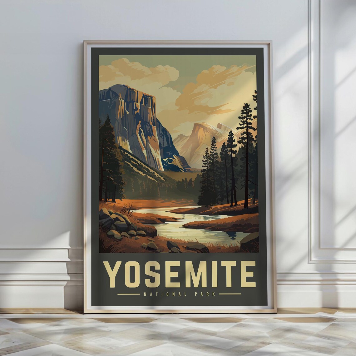 Yosemite National Park Vintage Travel Art Print