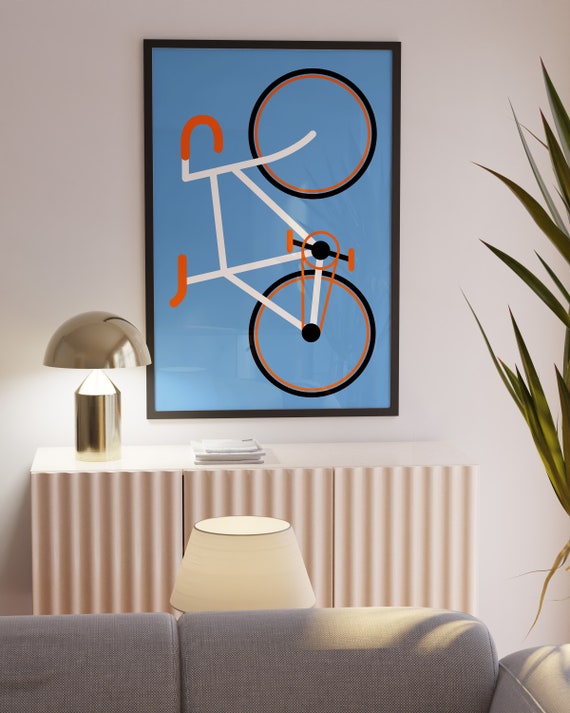 Blue French Bike Race Poster, Grand Tour Travel Poster