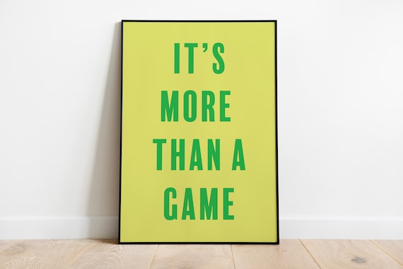 Its More Than A Game Bold Lime Green Motivational Sport Poster