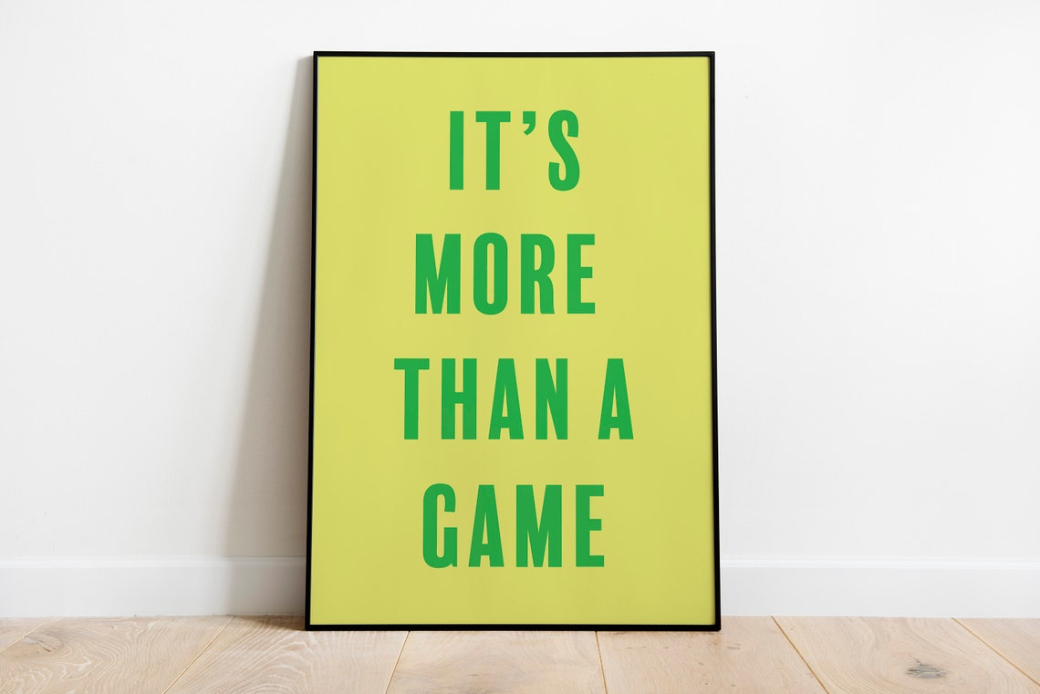 Its More Than A Game Bold Lime Green Motivational Sport Poster