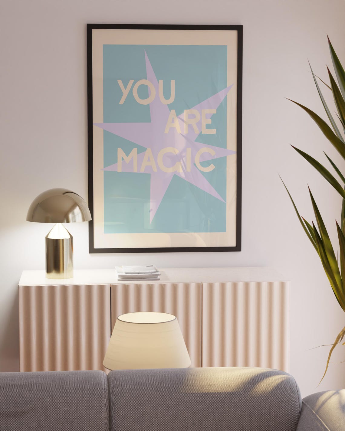 Magicial Nursery Print Neutral Newborn Poster For Kids Bedroom Magic Typography Handwritten Room Decor