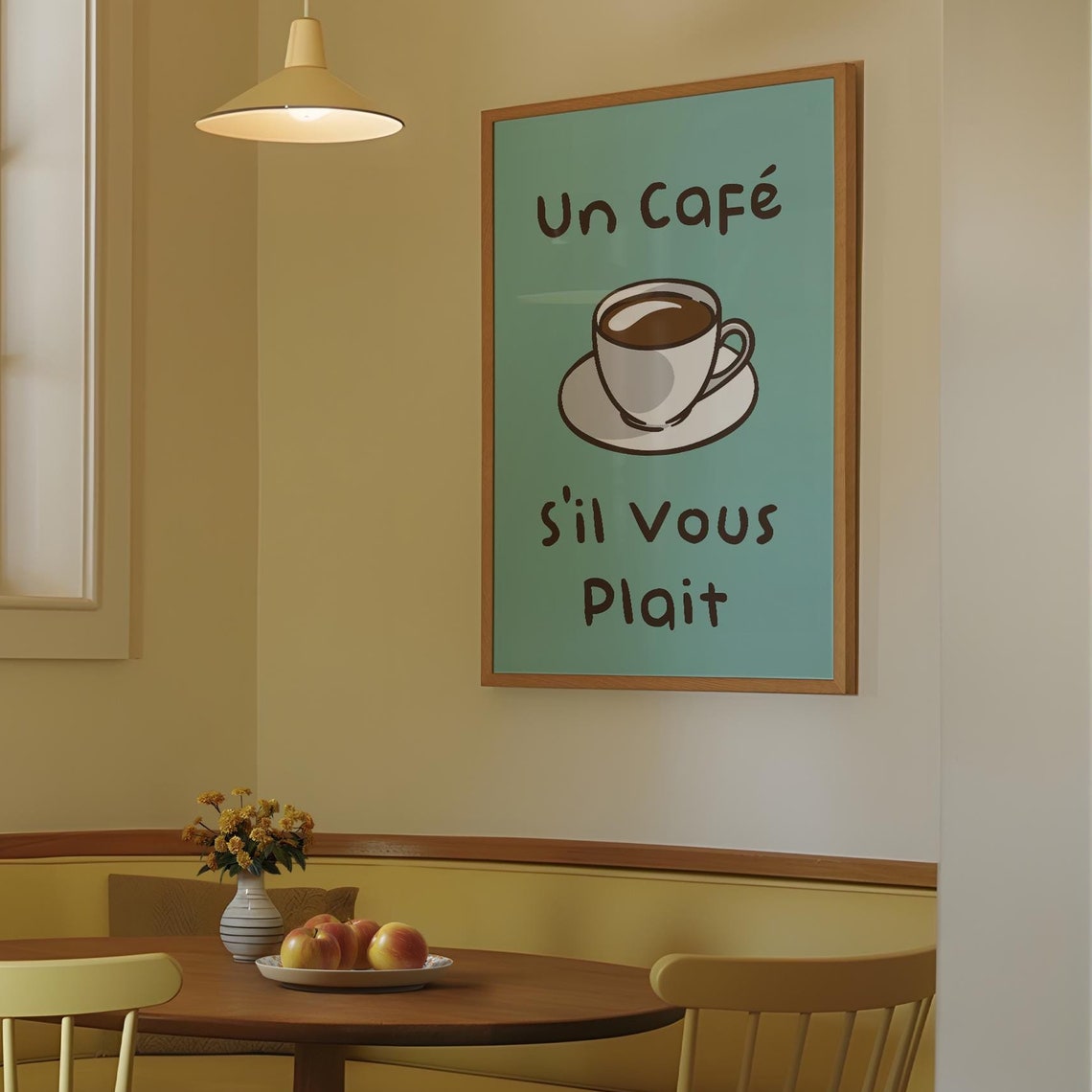 Un Café s'Il Vous Plaît Cute French Coffee Cup Kitchen Quote Poster - Image 4