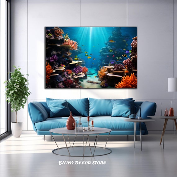 Under Sea Fish Wall Art, Ocean Aquarium Art Print