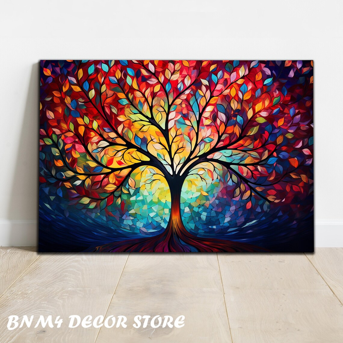 Life Of Tree Stained Pattern Wall Art Poster Print