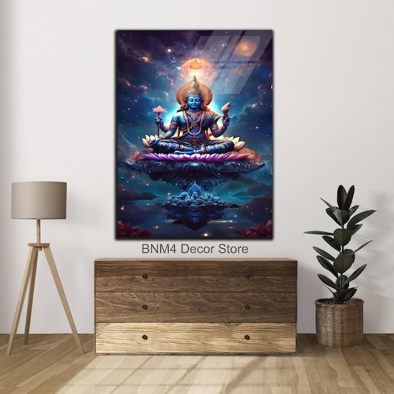 Vishnu Abstract Wall Art Print, Hindu Deity Decor