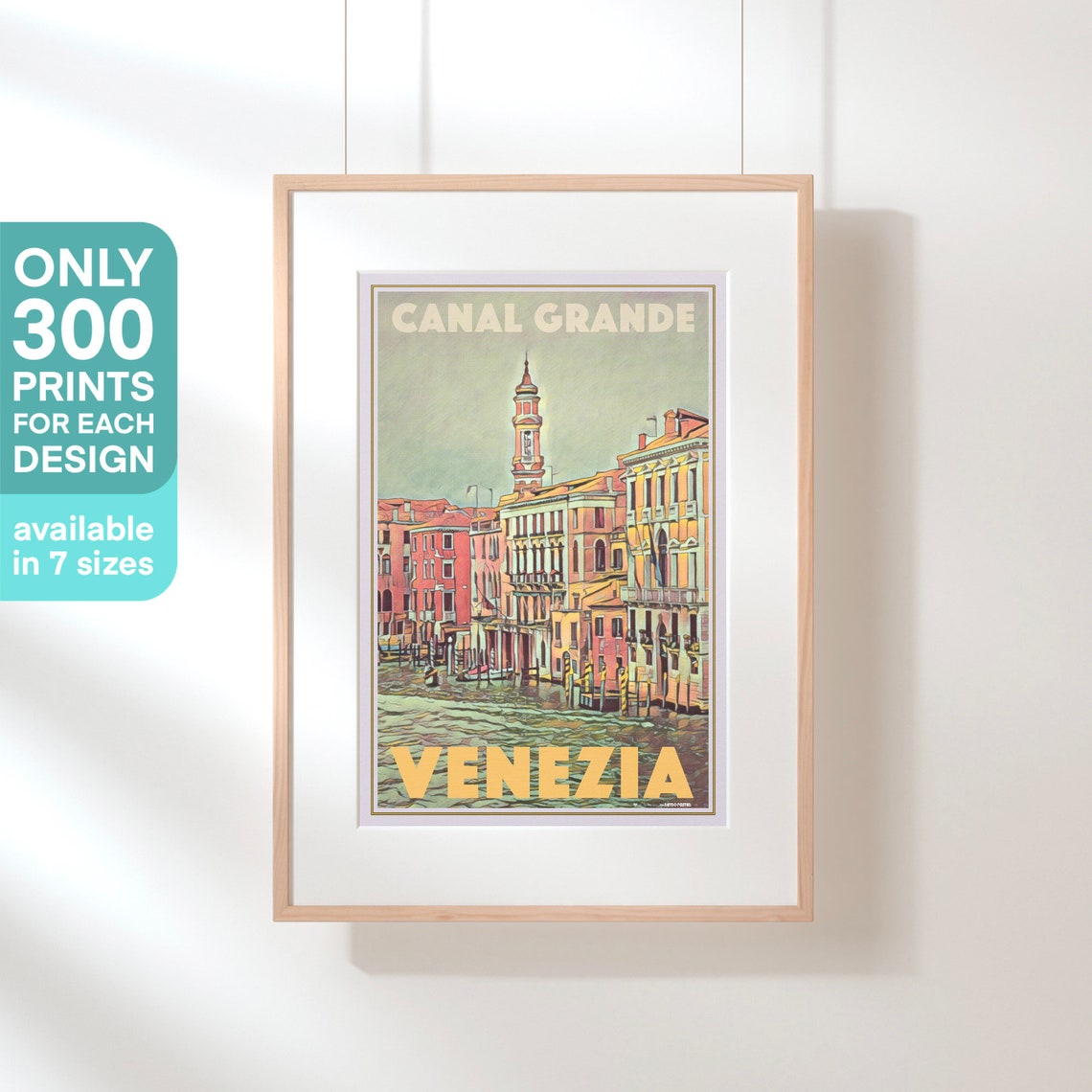 Venice Poster Venezia Canal Grande By Alecse Limited Edition Venice Travel Poster Italy Travel Poster Venezia Print Venice Print - Image 3