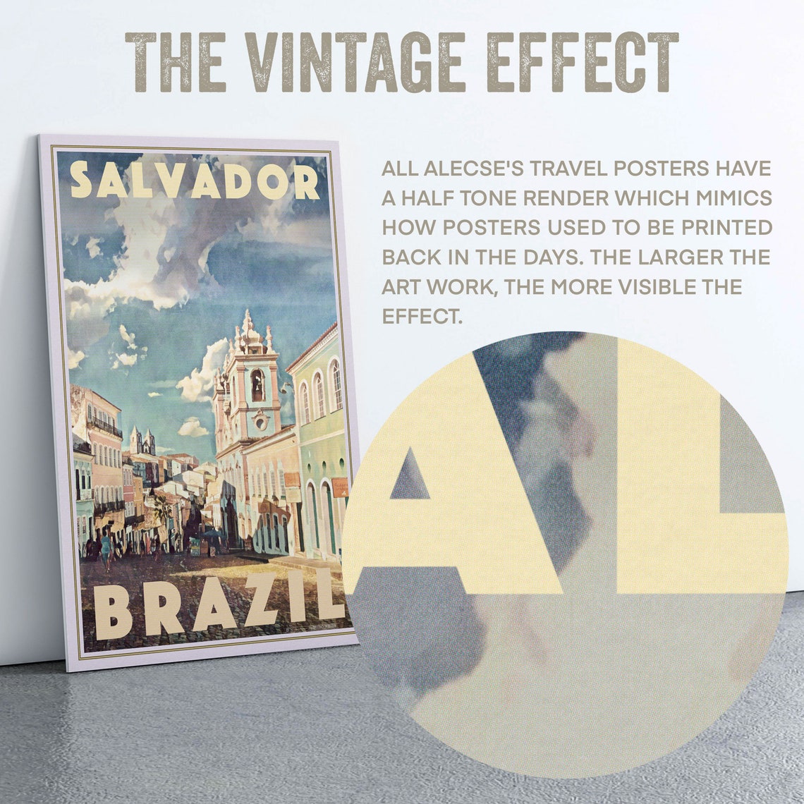Salvador De Bahia Poster By Alecse Limited Edition Brazil Travel Poster Salvador De Bahia Gallery Wall Print Brazil Decorative Print - Image 2