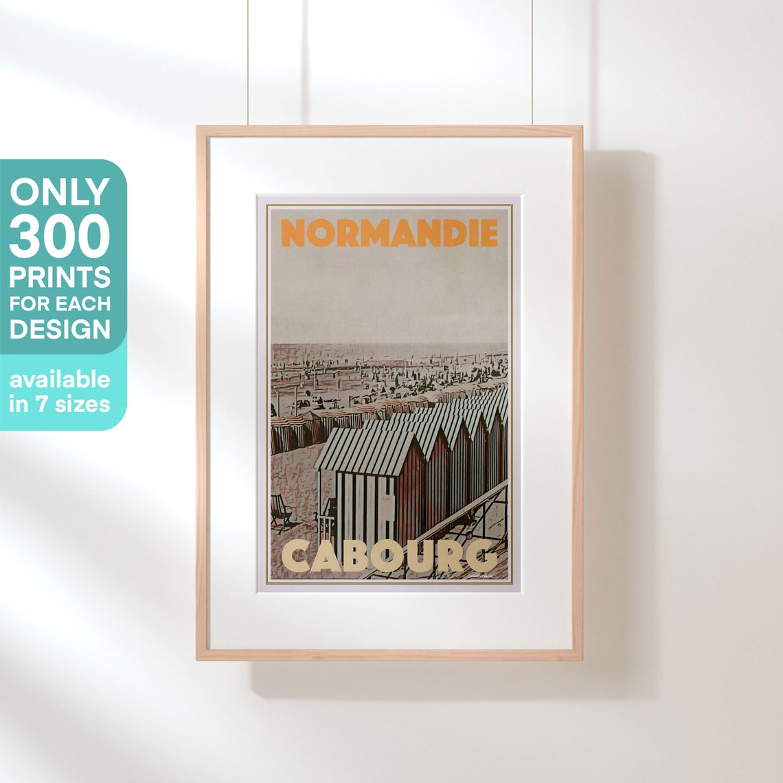 Cabourg Beach Cabins Normandy Coast France Vintage Seaside Poster - Image 3