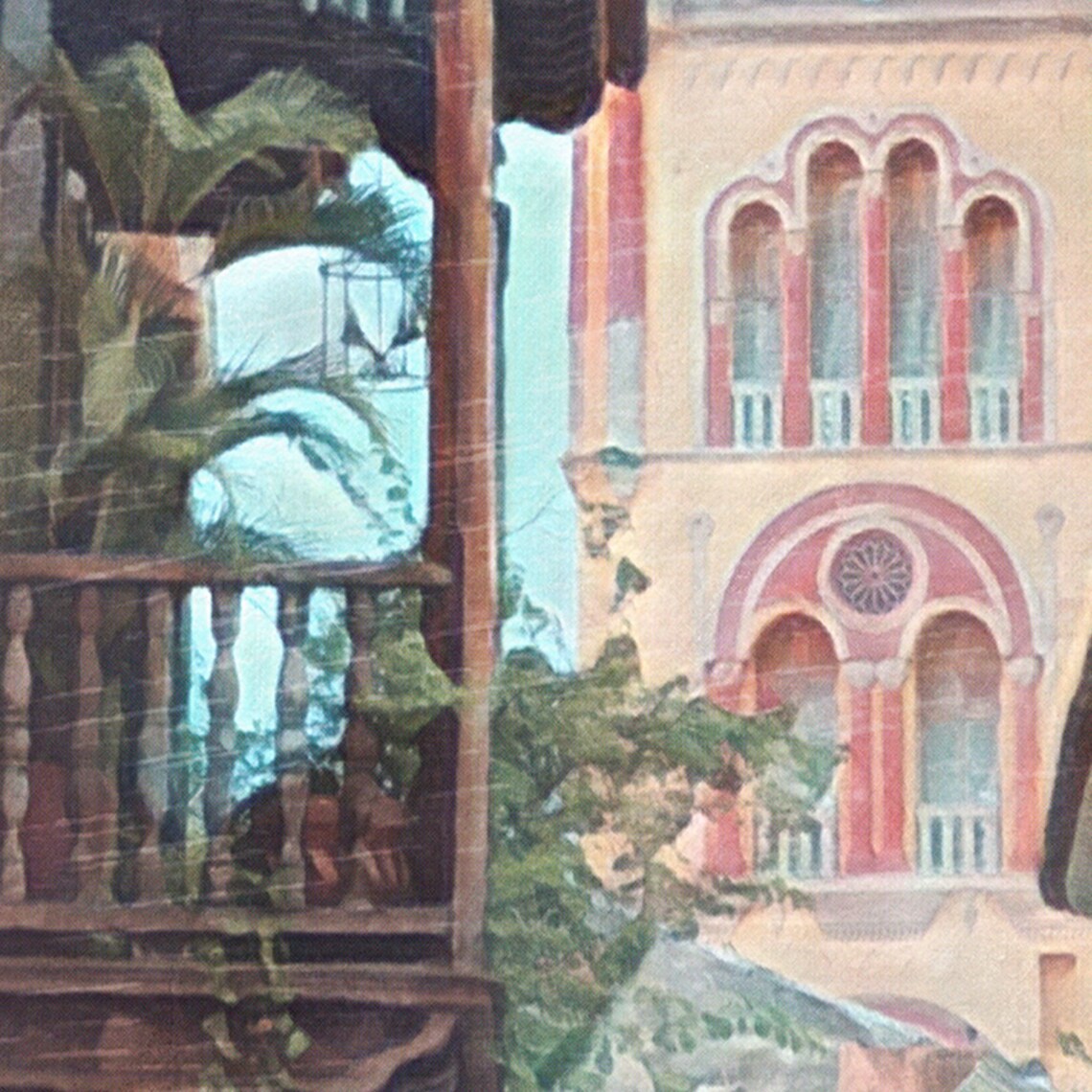 Cartagena Colombia Colonial Street Balconies Retro Travel Poster - Image 4
