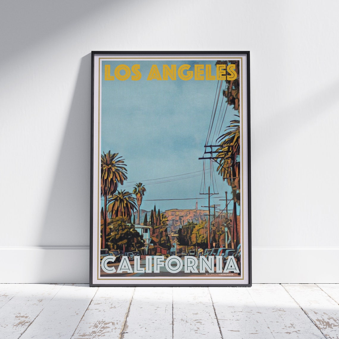 Los Angeles Poster Street By Alecse Limited Edition California Travel Poster Classic Los Angeles Gallery Wall Print Of California