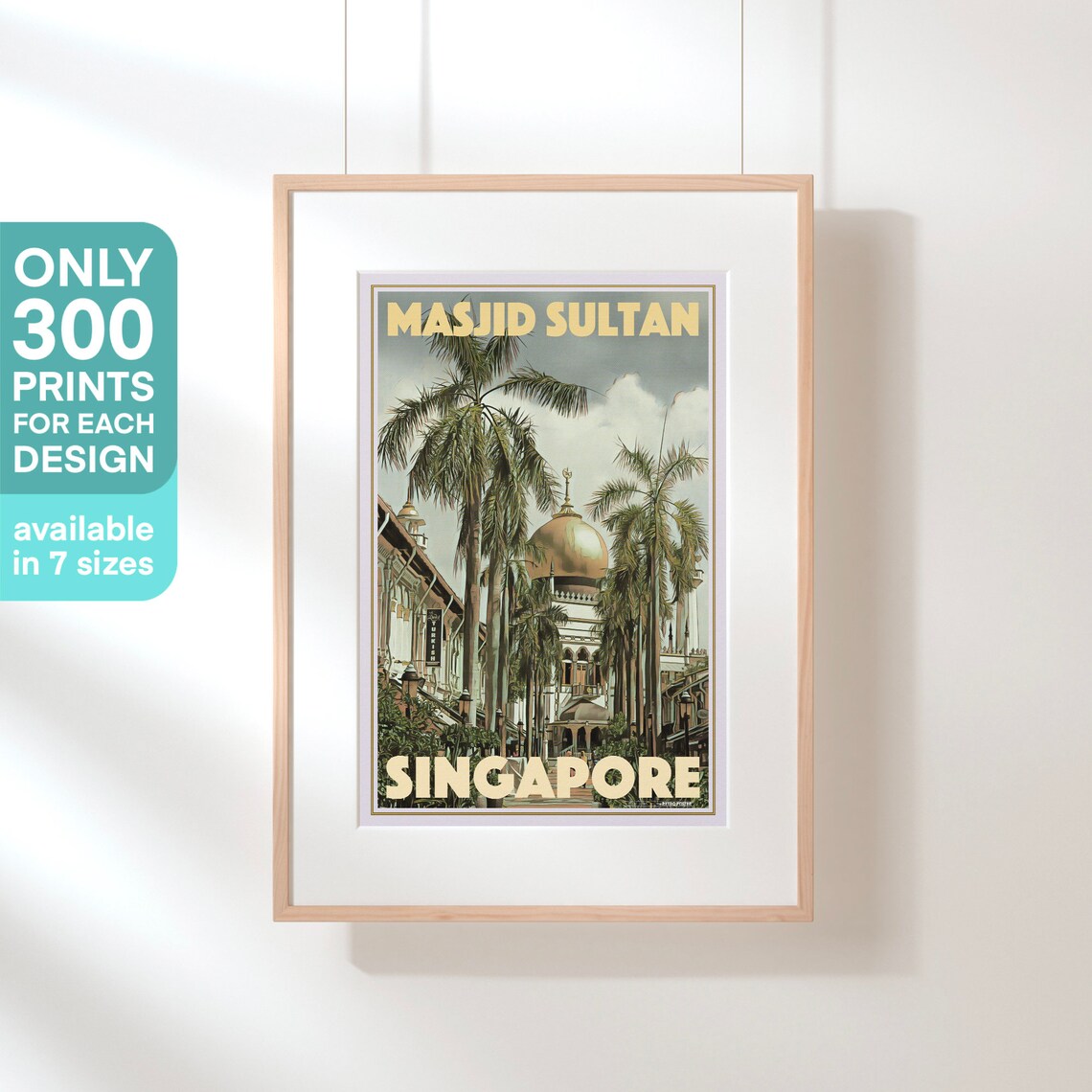 Singapore Masjid Sultan Mosque Golden Dome Travel Poster Asia - Image 3