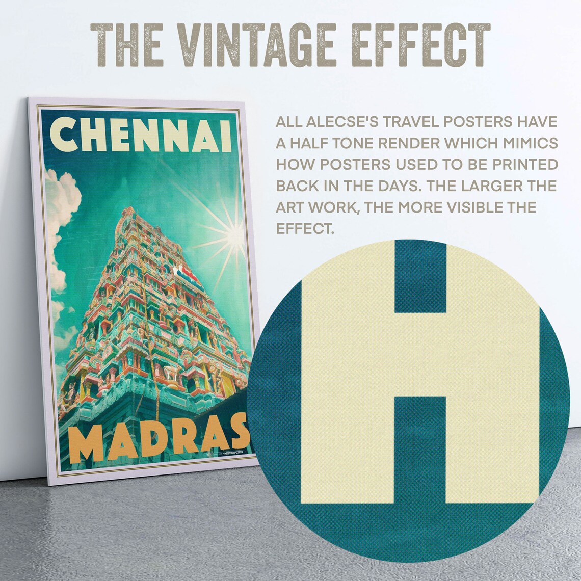 Chennai Poster Madras By Alecse Limited Edition India Travel Poster Madras Print Chennai Print Poster Of Madras Chennai Gift - Image 2