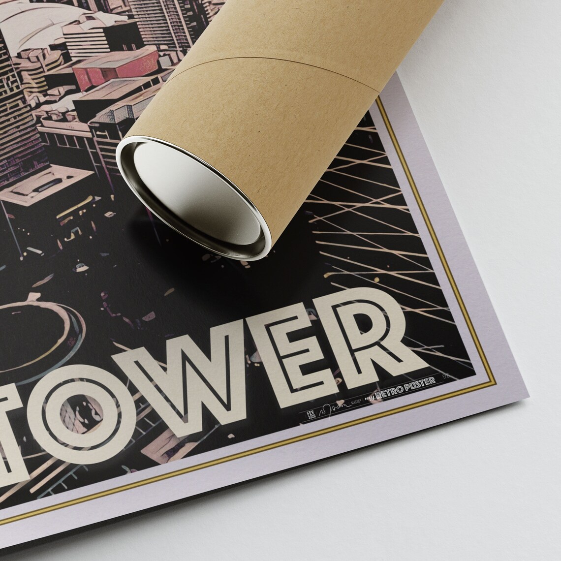Toronto CN Tower Downtown Skyline Landmark Vintage Travel Poster - Image 2
