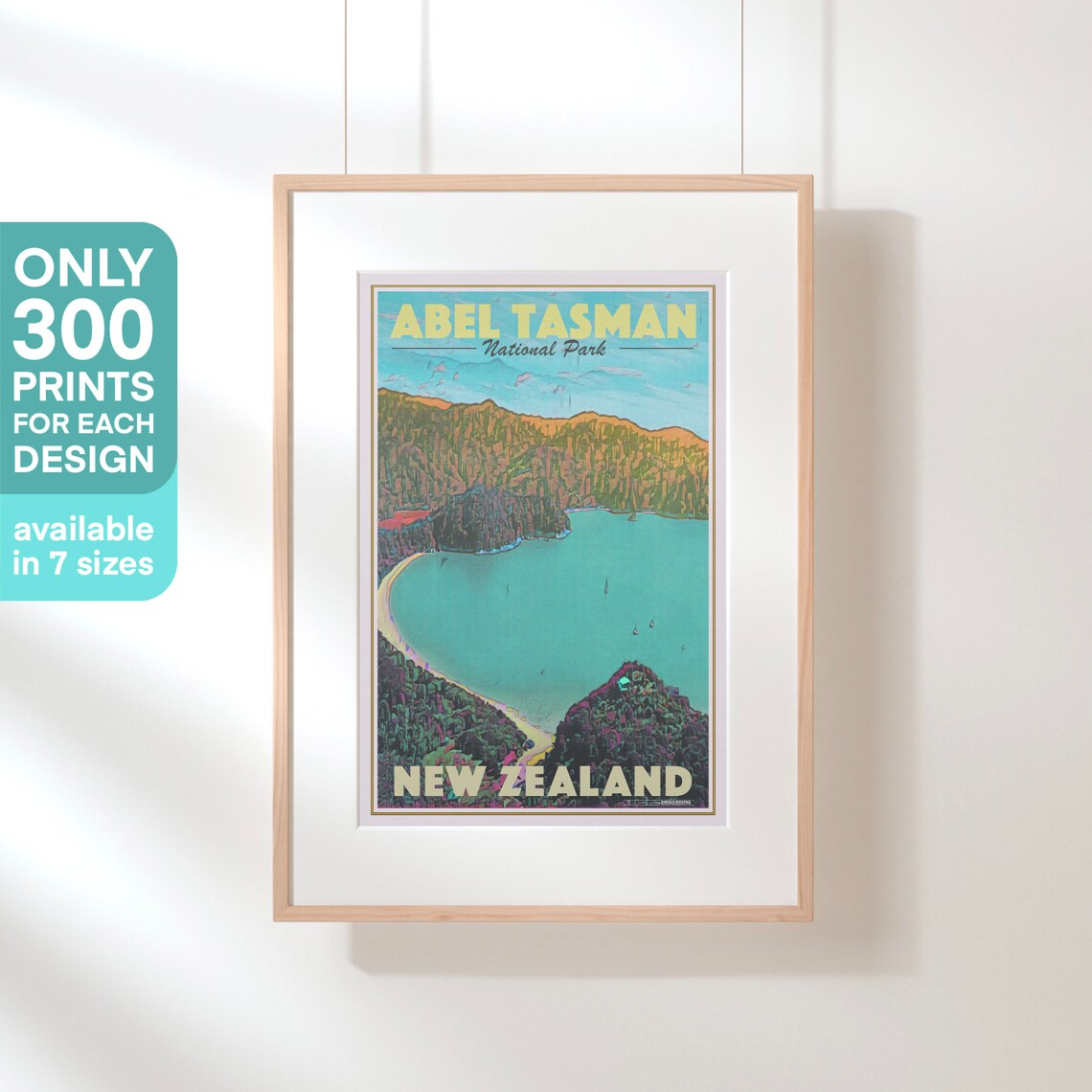Abel Tasman National Park Turquoise Bay New Zealand Vintage Travel Poster - Image 3