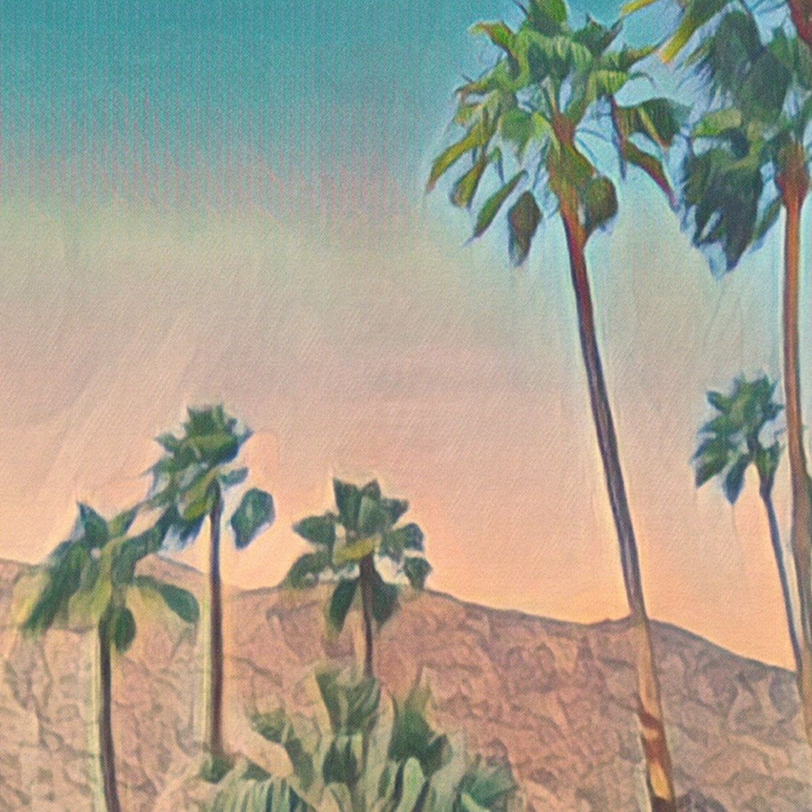 Palm Springs California Desert Palms Mountain Sunset Travel Poster - Image 4