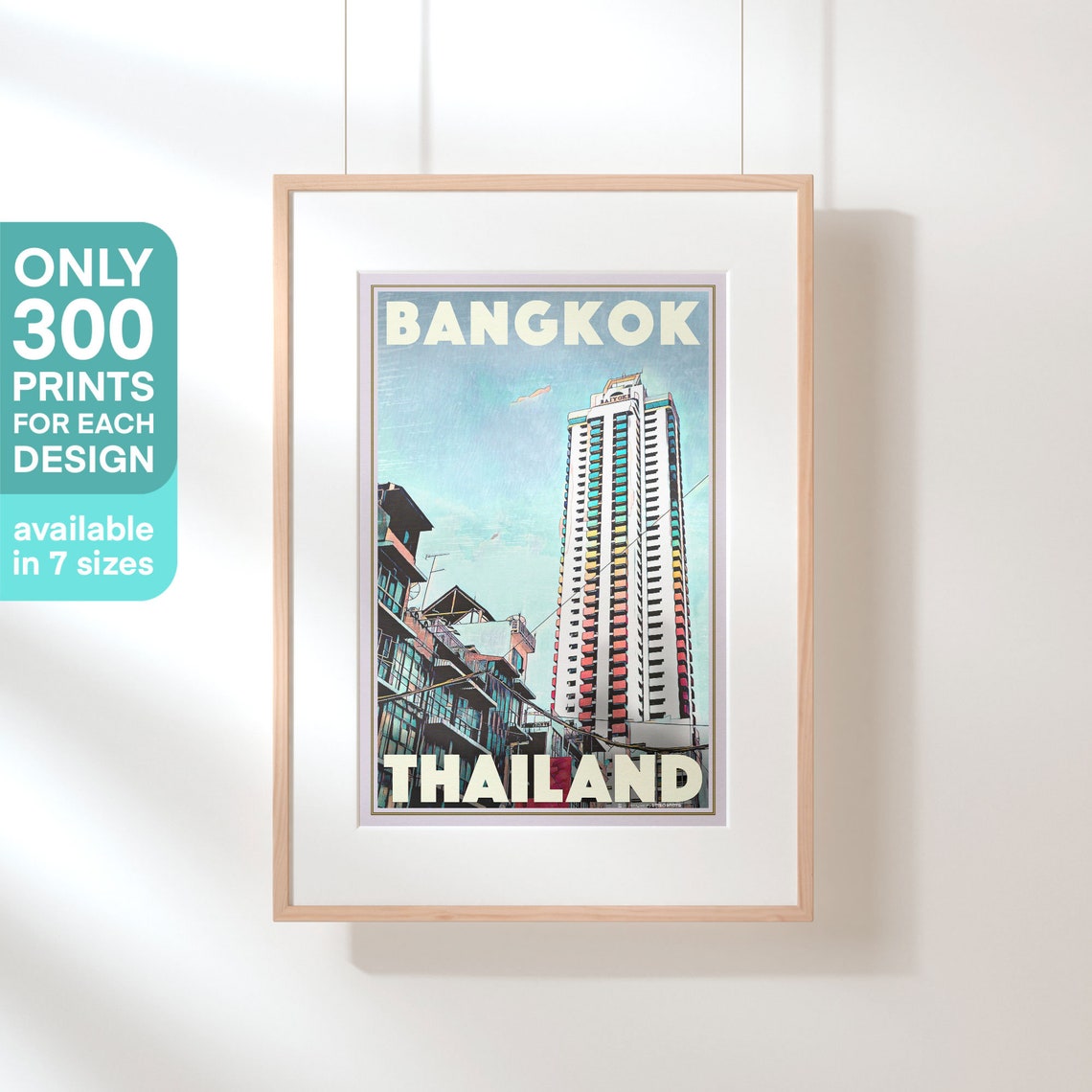 Bangkok Poster Baiyoke By Alecse Limited Edition Thailand Travel Poster Bangkok Gallery Wall Print Of Thailand Thailand Decoration - Image 3