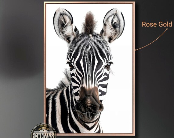 Striking Zebra Face Close Up Black And White Safari Wildlife Art Poster