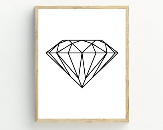 Diamond Print Geometric Print Black And White Minimalist Wall Decor Art Contemporary Wall Decor 5x7 8x10 11x14