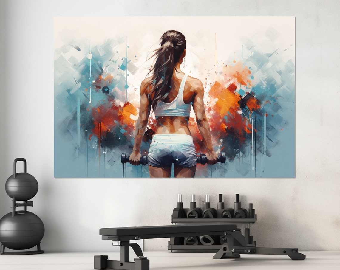 Women Workout Motivation Print Fitness Inspiration Wall Art Gym Wall Decor Fitness Painting Framed And Ready To Hang