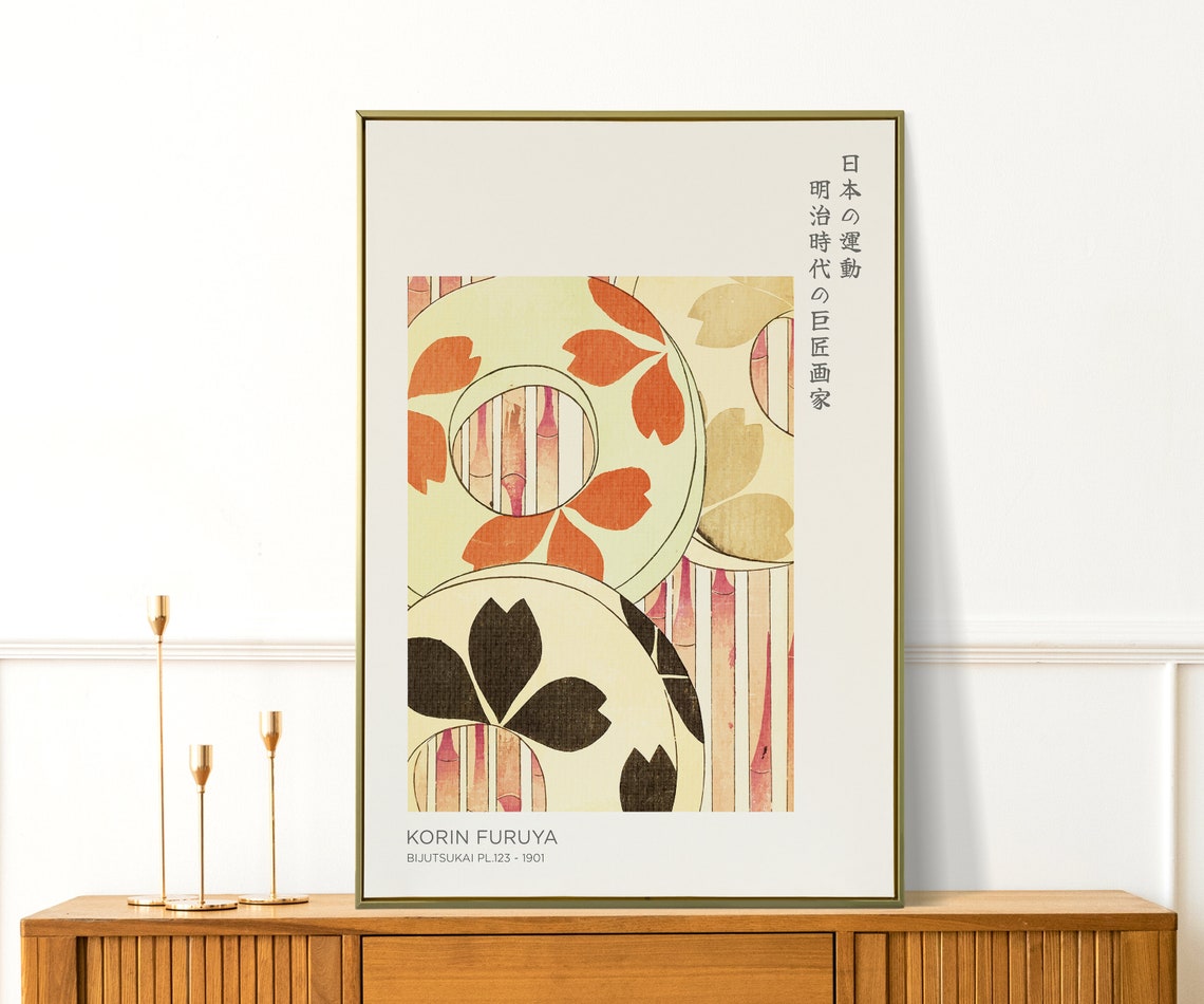 Korin Furuya Bijutsukai Japanese Floral Pattern Modern Art Print - Image 4