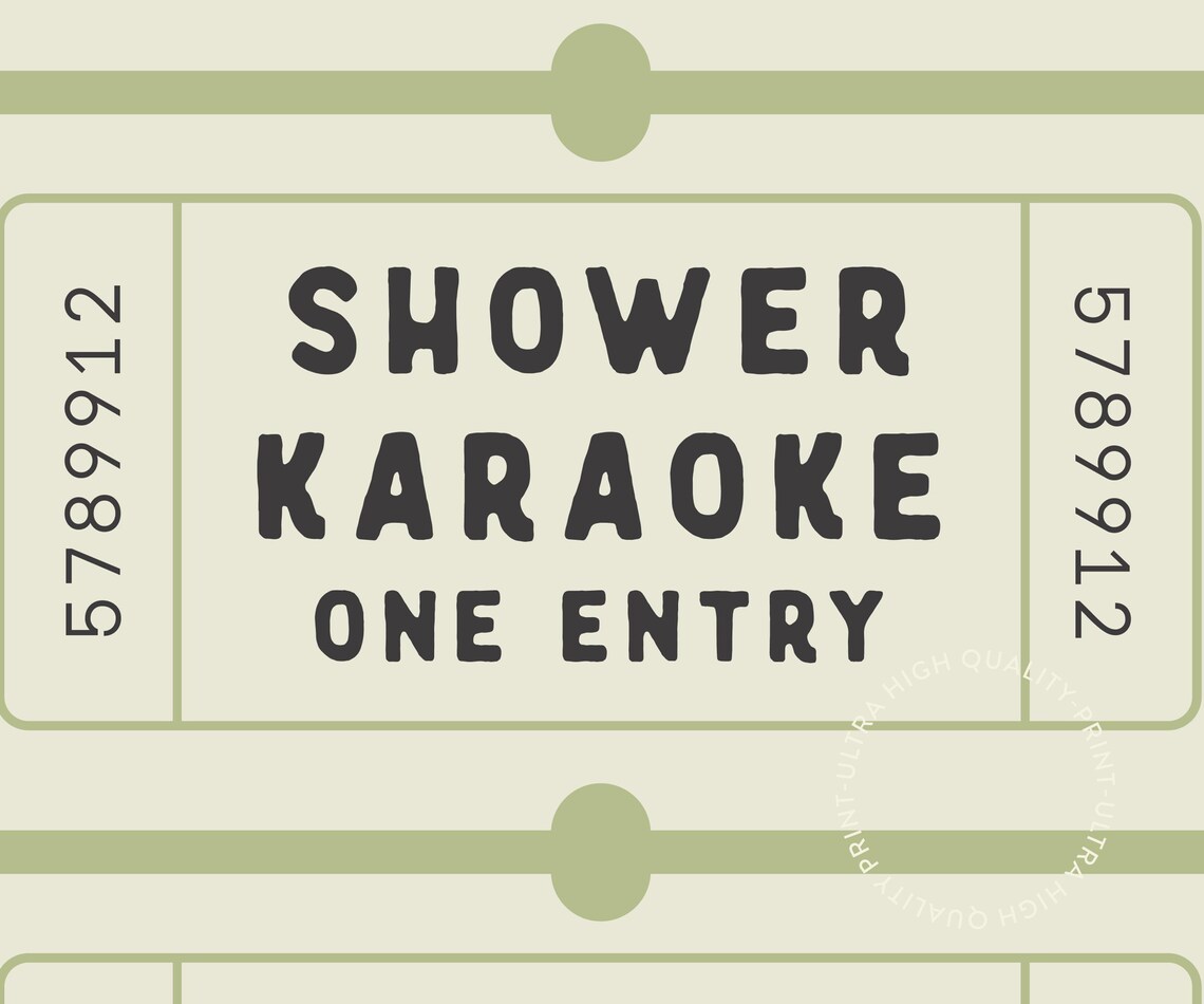 Shower Karaoke One Entry Ticket Funny Bathroom Retro Humor Wall Print - Image 5