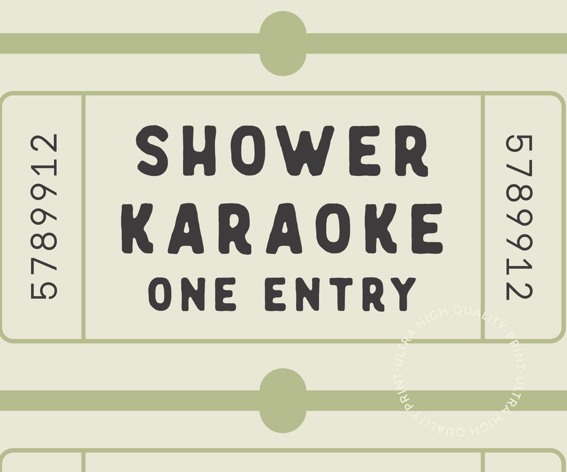 Shower Karaoke Ticket Print Bathroom Decor Aesthetic Shower Singing Poster Retro Preppy Bathroom Art Cute Wall Art - Image 5