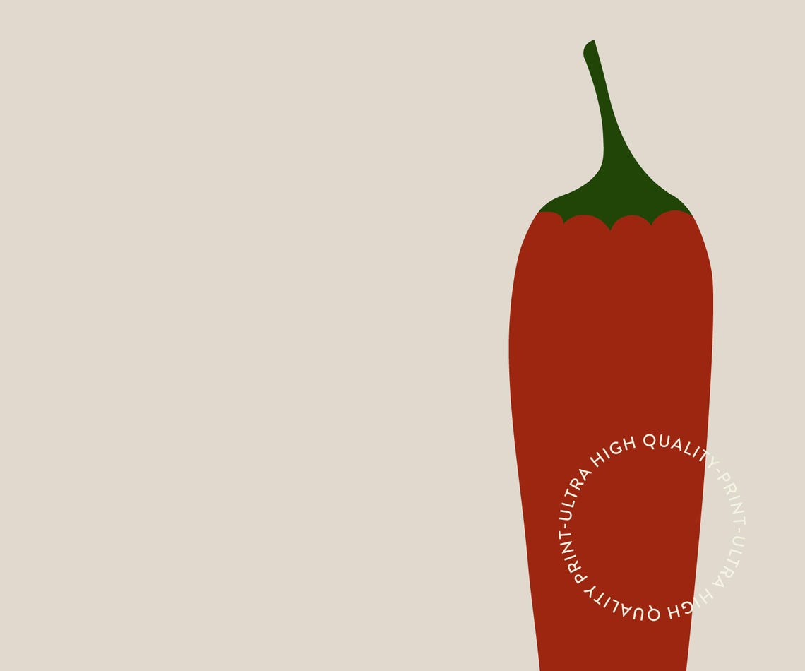 I'm Hot Red Chili Pepper Funny Retro Minimalist Kitchen Decor Poster - Image 5