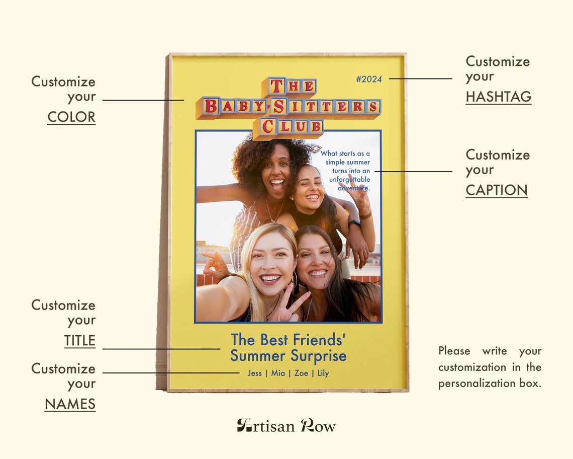 Best Friend Gift Personalized The Baby Sitter Club Custom Best Friend Portrait Birthday Gifts Print Friendship Gif Art Mothers Day Gift - Image 4