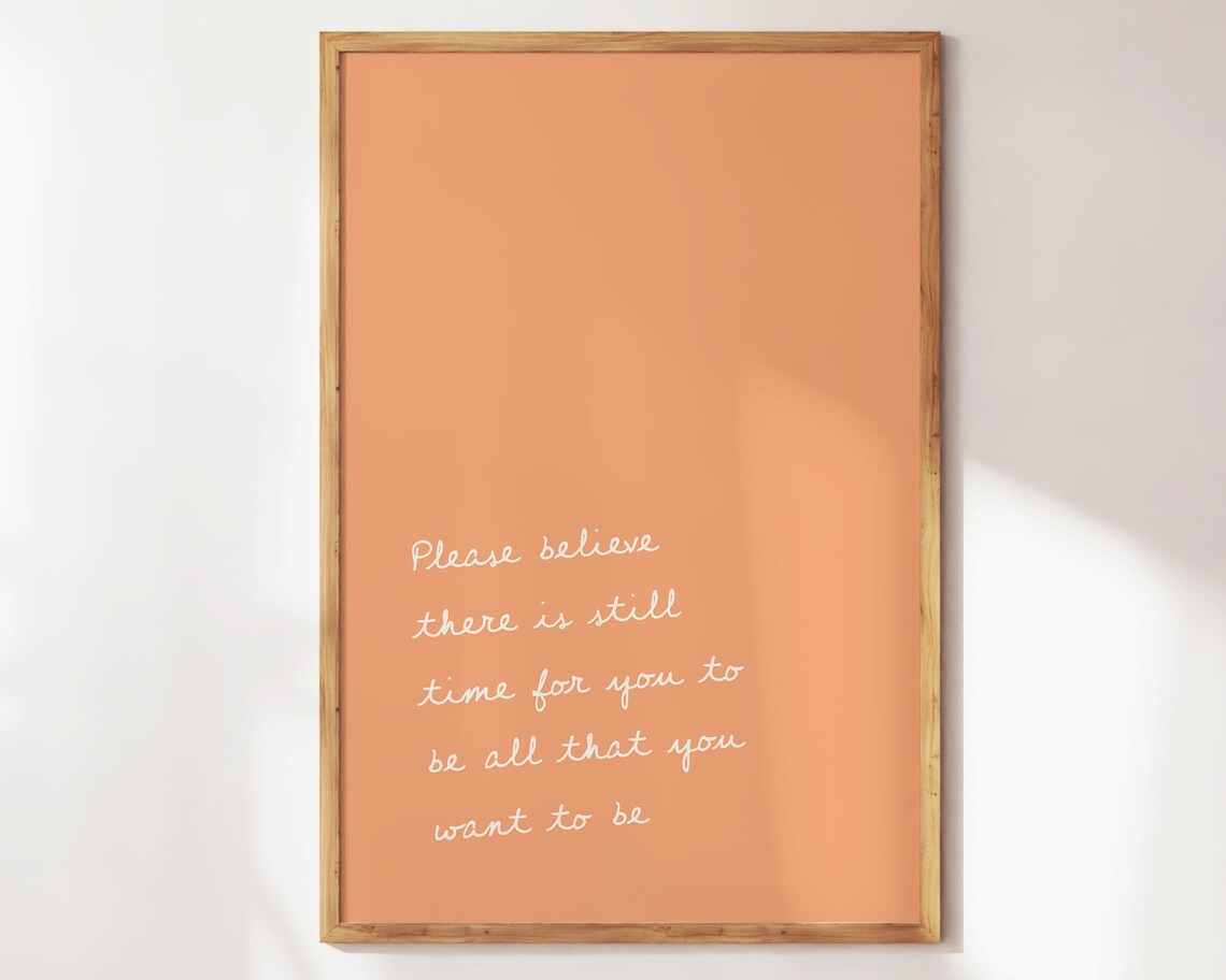 Please Believe There Is Still Time Terracotta Minimalist Quote Wall Print - Image 3