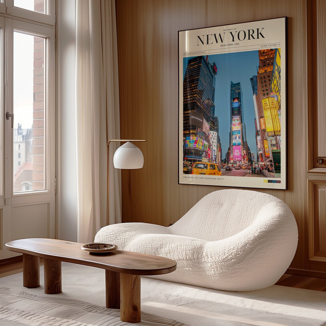 New York Times Square Street Yellow Taxi Billboards City Travel Poster - Image 4