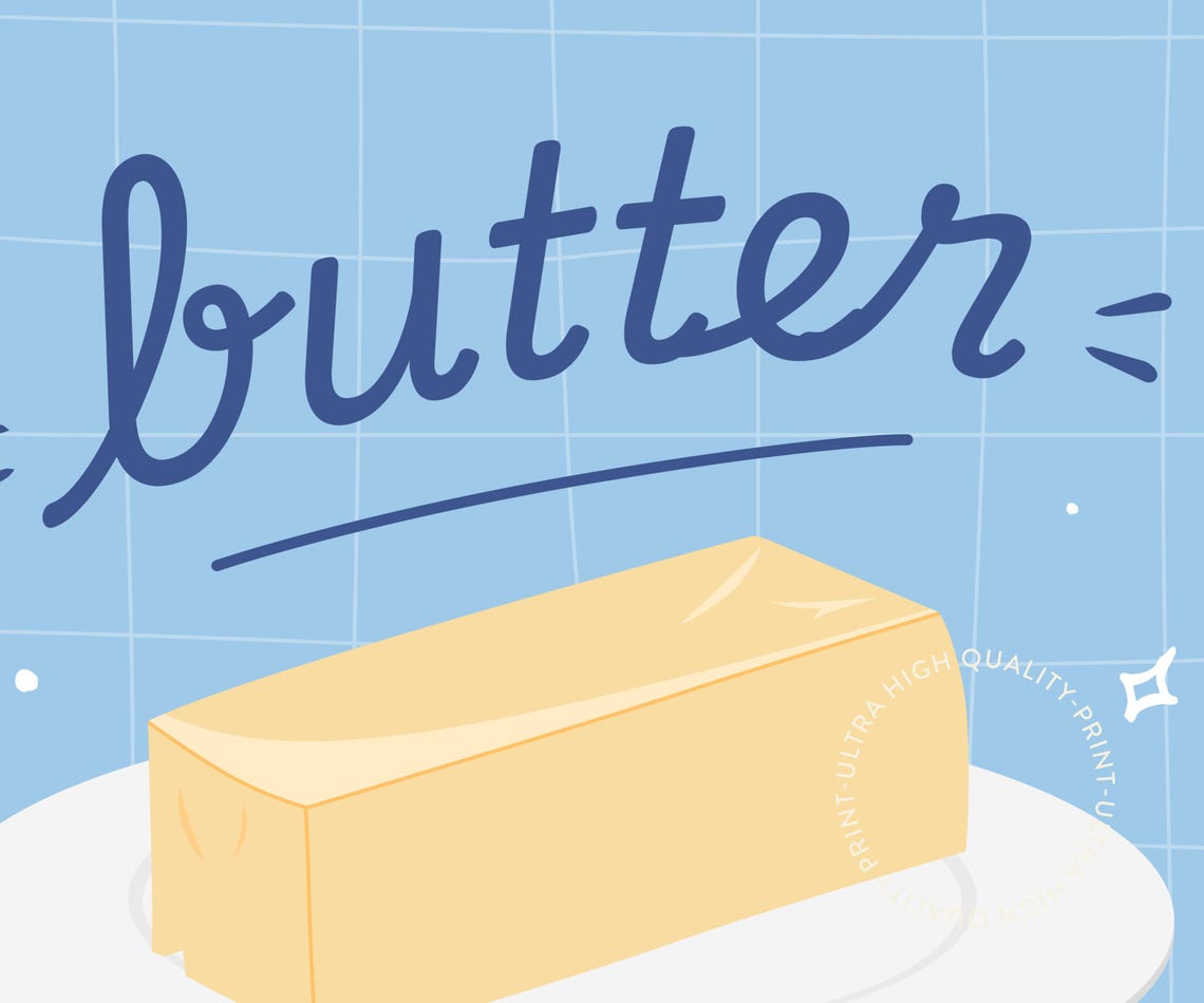 Butter Prints Cute Butter Art Kitchen Wall Art Aesthetic Kitchen Decor Fun Kitchen Print Trendy Kitchen Poster Preppy Apartment Decor - Image 5