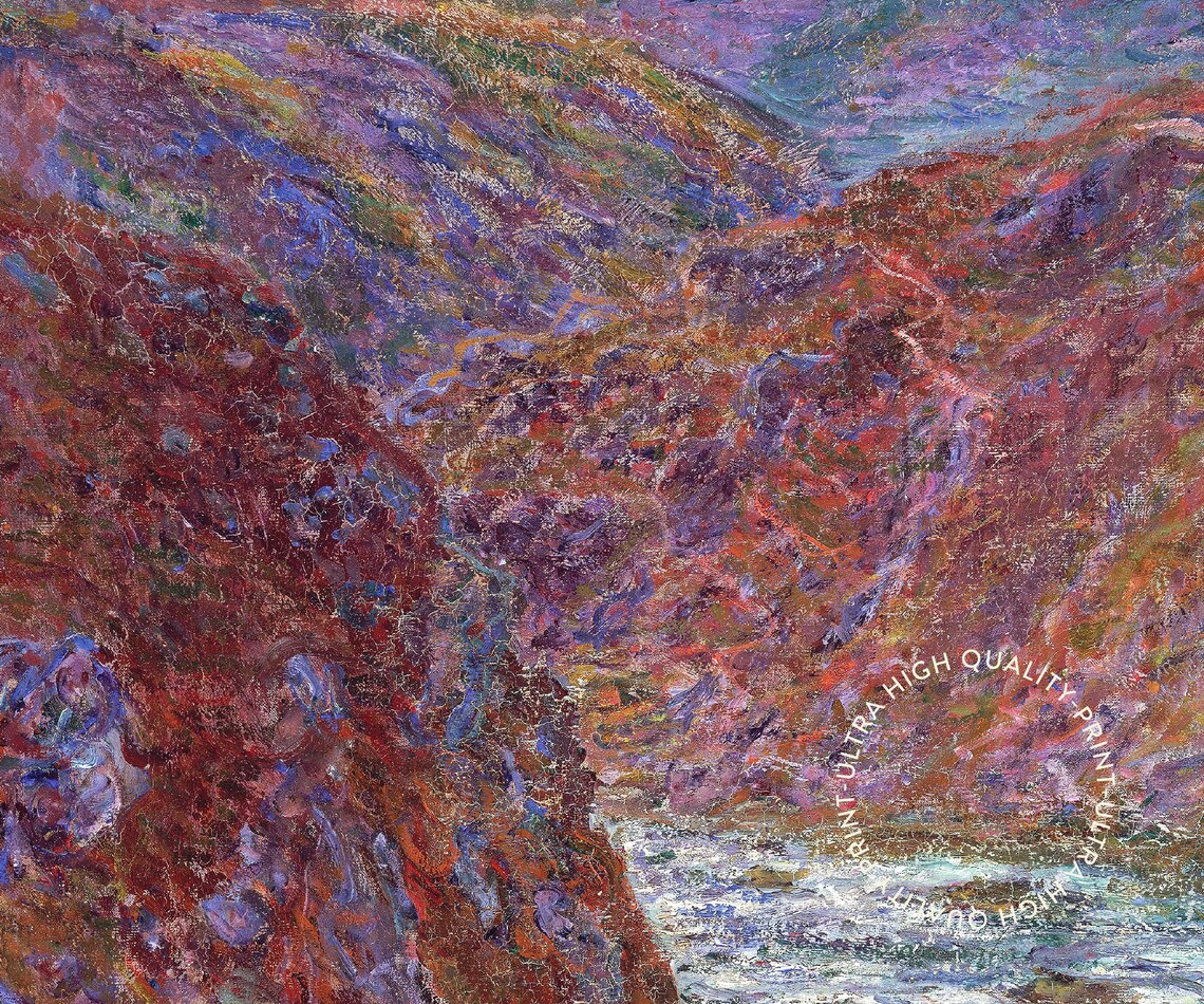 Claude Monet Valley of the Creuse 1889 Purple Gorge River Art Print - Image 5