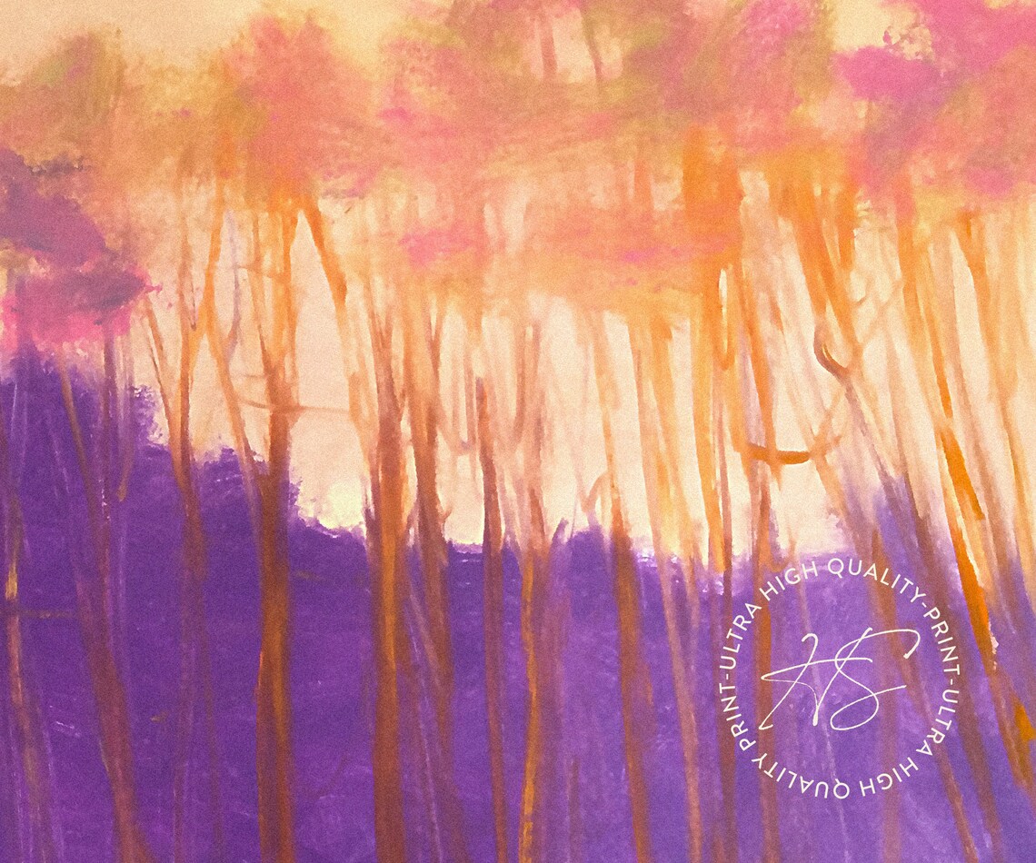 Wolf Kahn Purple Diagonal Violet Forest Landscape Modern Exhibition Poster - Image 5