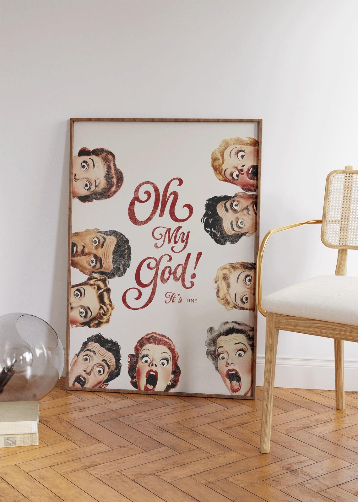 Oh My God Its Tiny Print Funny Bathroom Print Funny Bathroom Wall Art Cute Preppy Restroom Art Retro Bathroom Decor Gift For Him - Image 2