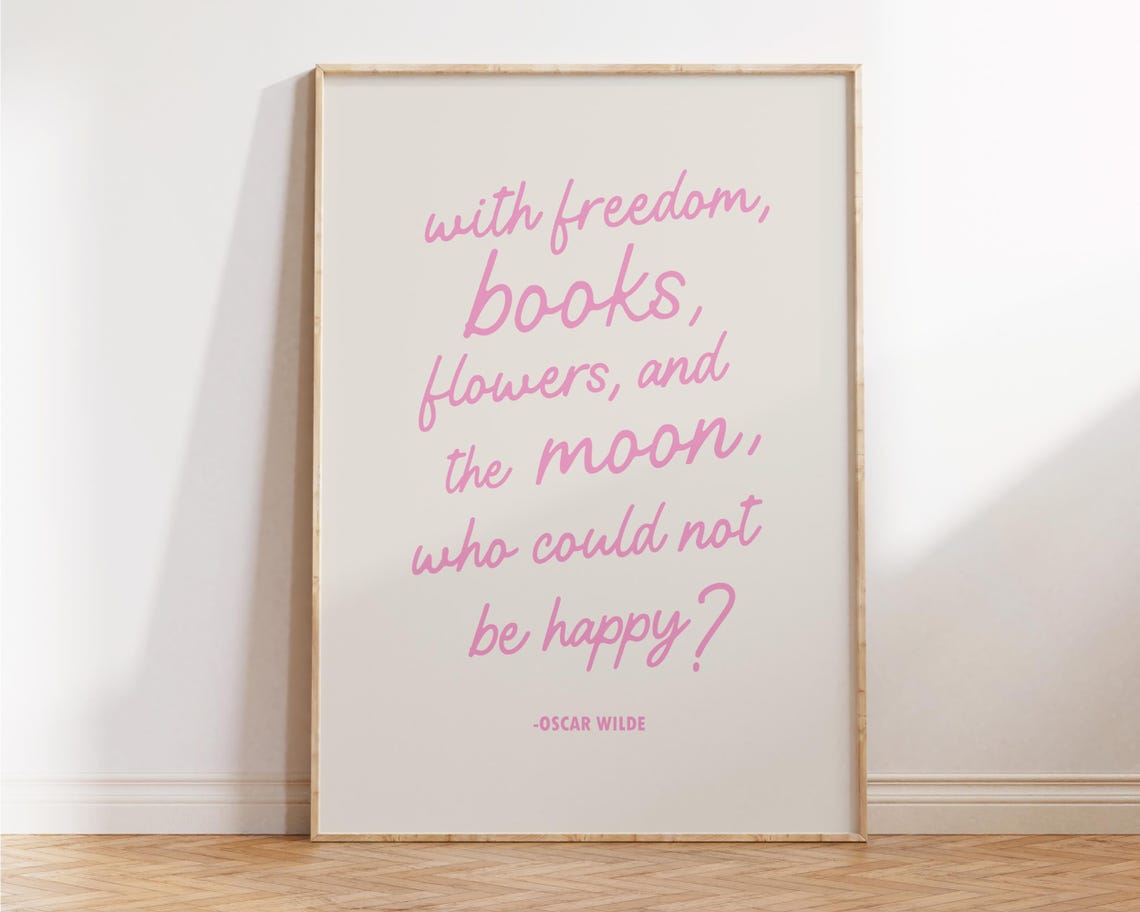 Oscar Wilde Quote Pink Script Typography Inspirational Wall Art Print - Image 4