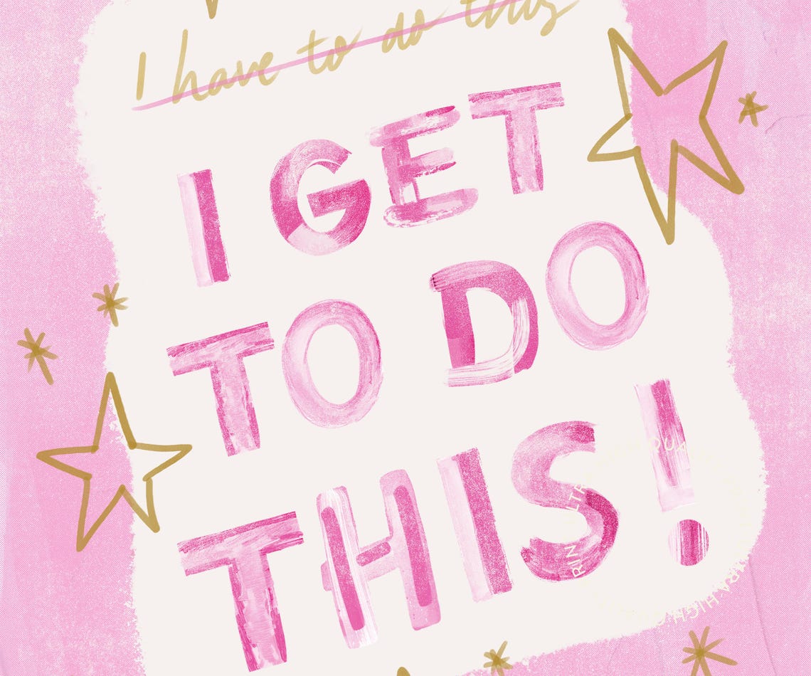 I Get To Do This Pink Positive Mindset Star Motivational Poster - Image 5