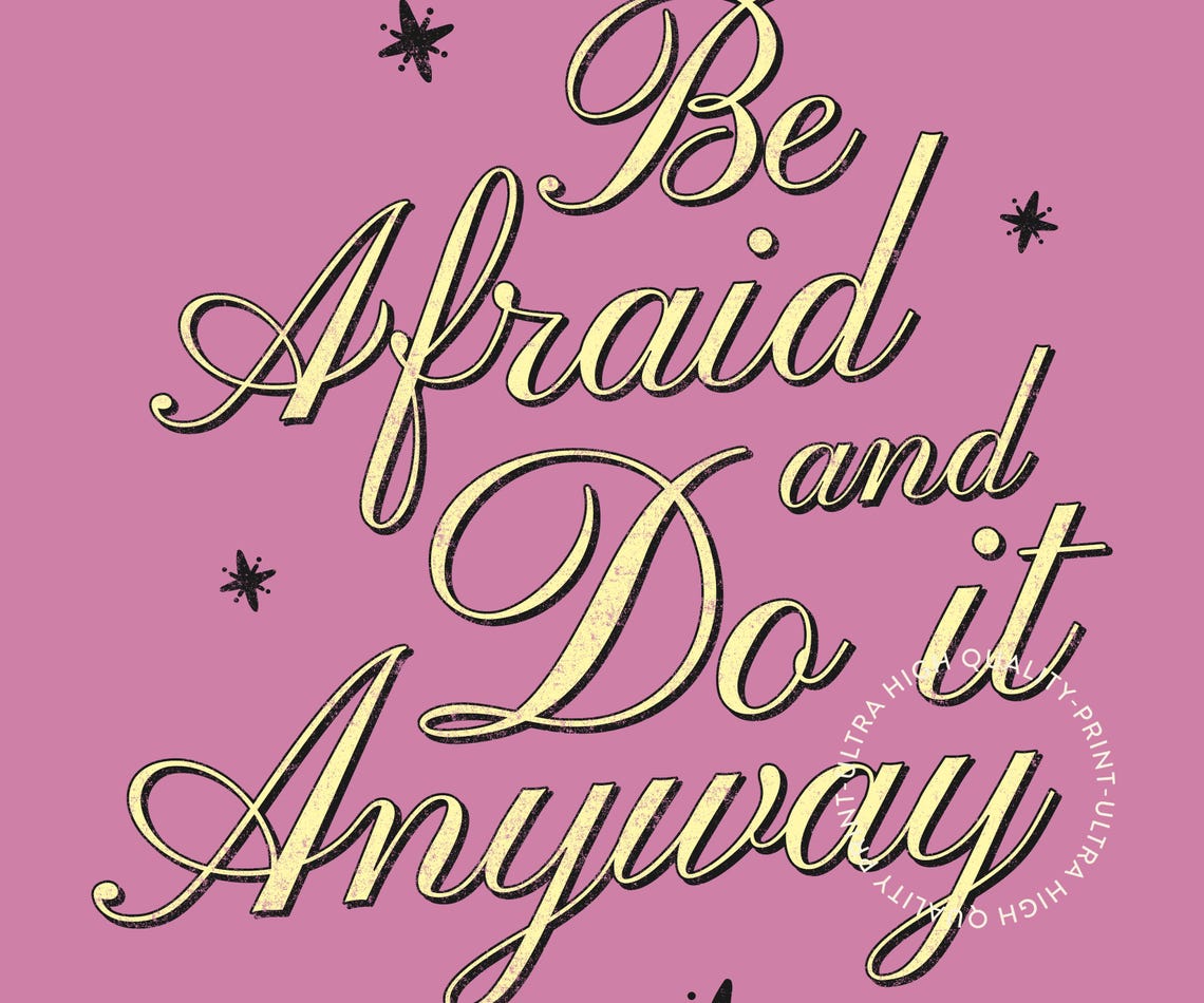 Be Afraid And Do It Anyway Pink Gold Script Motivational Poster - Image 5