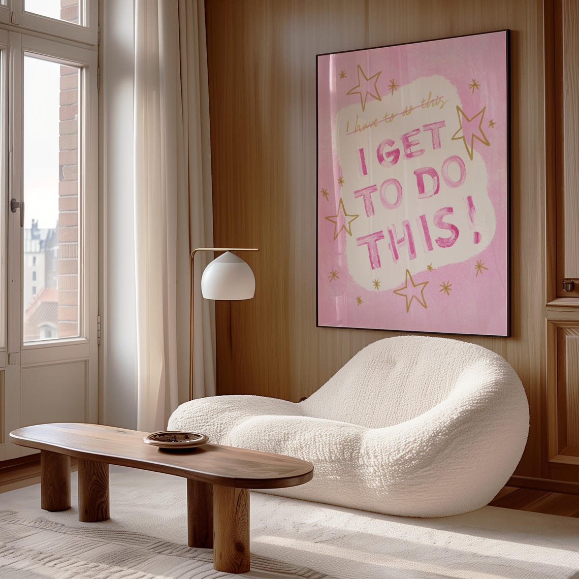I Get To Do This Pink Positive Mindset Star Motivational Poster - Image 2