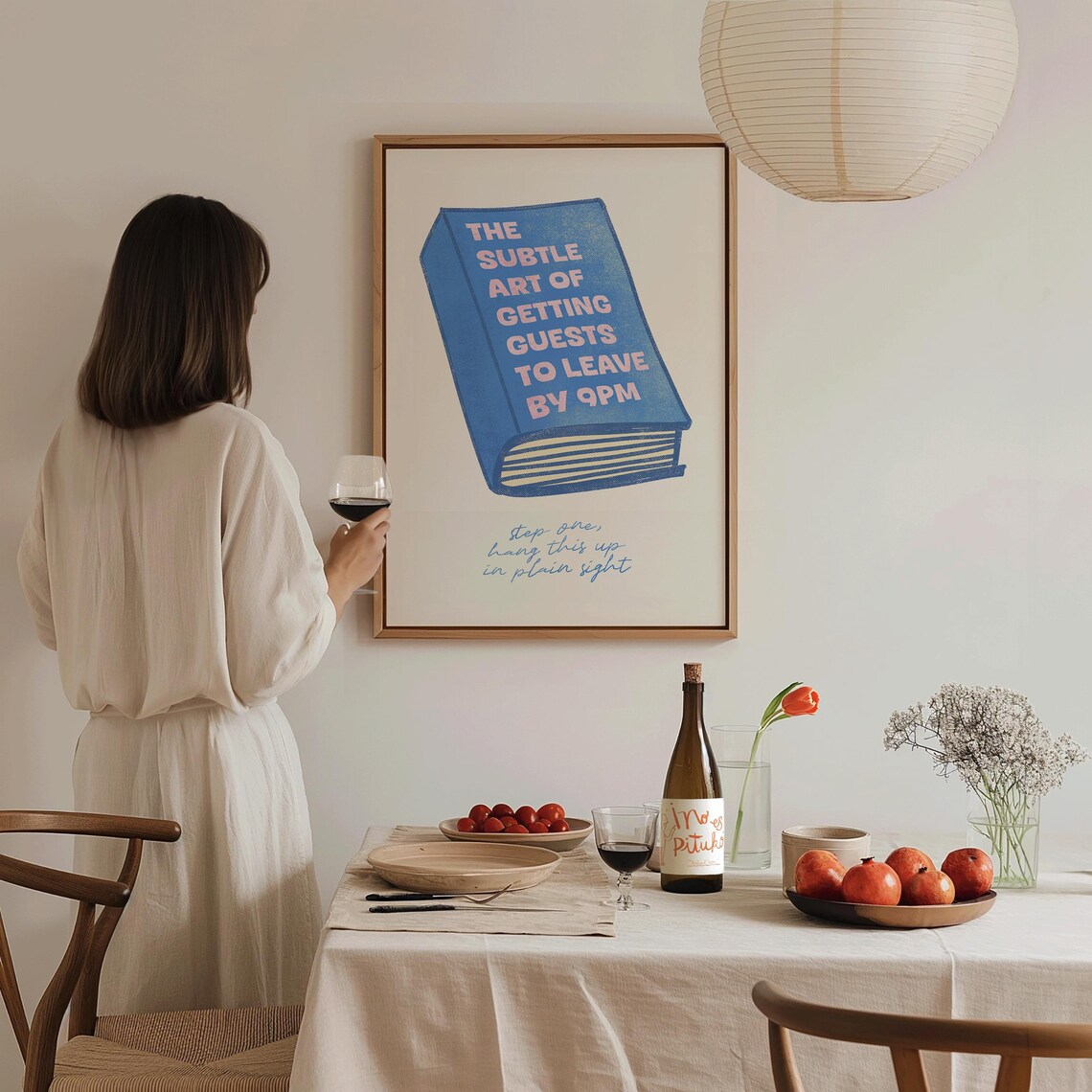 The Subtle Art Of Getting Guests To Leave By 9PM Blue Funny Book Poster - Image 2