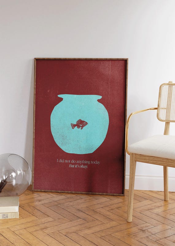 I Did Not Do Anything Today Self Love Wall Art Its Okay Inspirational Quotes Retro Apartment Decor Cute Affirmation Prints Home Gifts