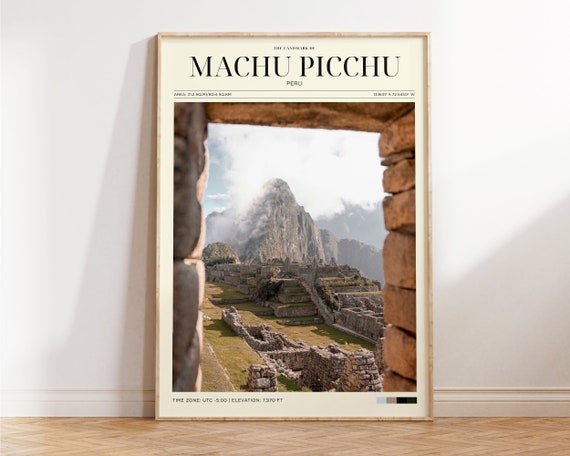 Travel Poster Machu Picchu Mountain Poster Machu Picchu Poster Vintage Peru Poster Peru Wall Art For Living Room Modern Island Wall Art