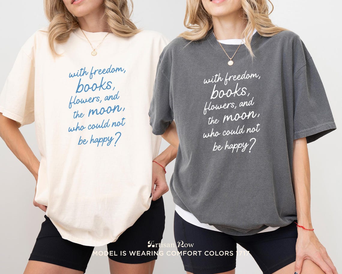Oscar Wilde Freedom Books Flowers Moon Quote Script Typography Print - Image 2