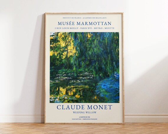 Claude Monet Weeping Willow Exhibition Poster Impressionist Art Print